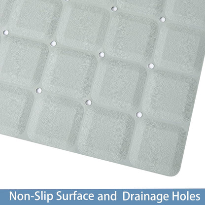 Webos Foldable Silicone Bathtub Mat: Jumbo Size Heavy Duty Safety Bath Mat for Tub Without Suction Cups Non Slip Bath & Shower Mat for Textured, Reglazed, Refinished Tub (Grey, 35.8 x 17.7)
