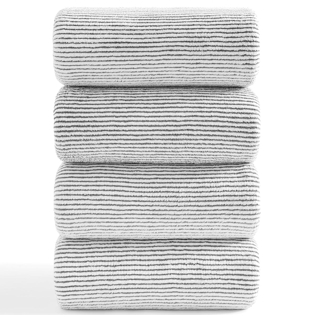 4 Piece Bath Towel Set 35"x70"Oversized Bath Towel for Bathroom Ultra Soft Fluffy Extra Large Bath Sheet Luxury Premium Bathroom Towel Highly Absorbent Quick Dry Shower Towel for Hotel Spa,Black White