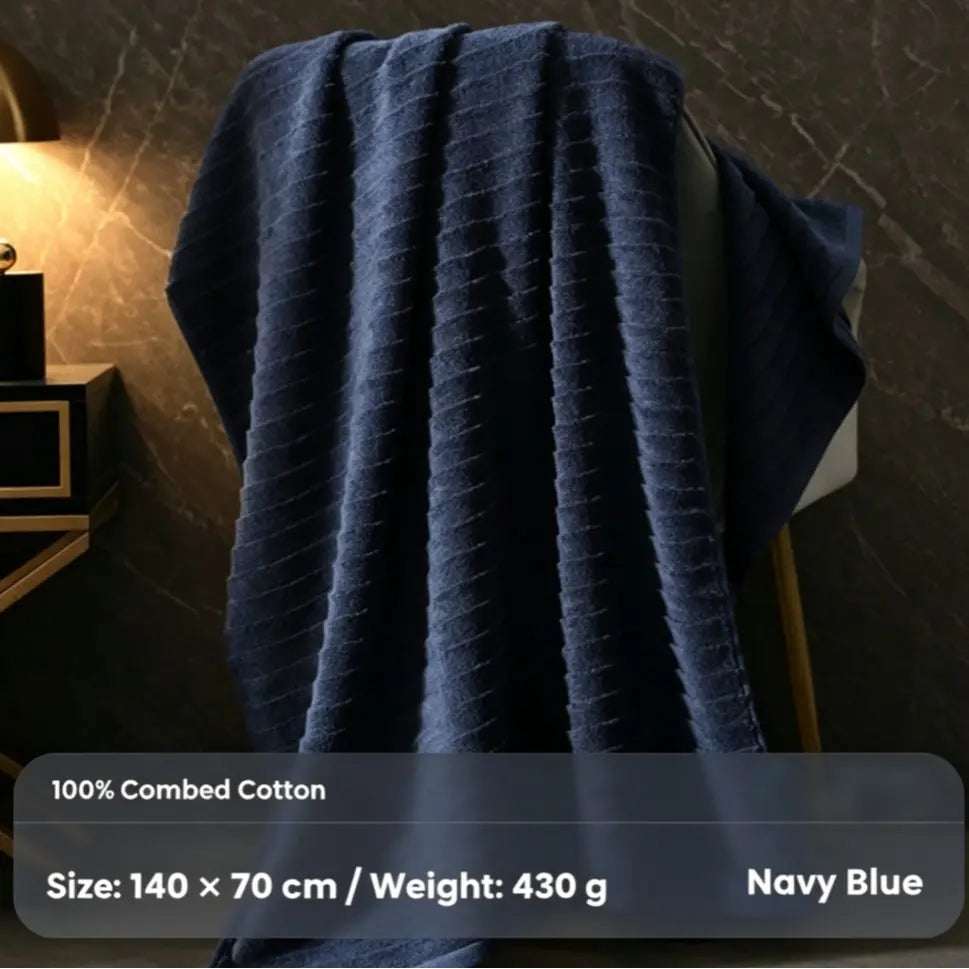 100% Combed Cotton Bath Towel, 430g Plush Touch Quick-Dry Large Towel (70x140cm) for Bathroom Daily Use, Shower Wrap