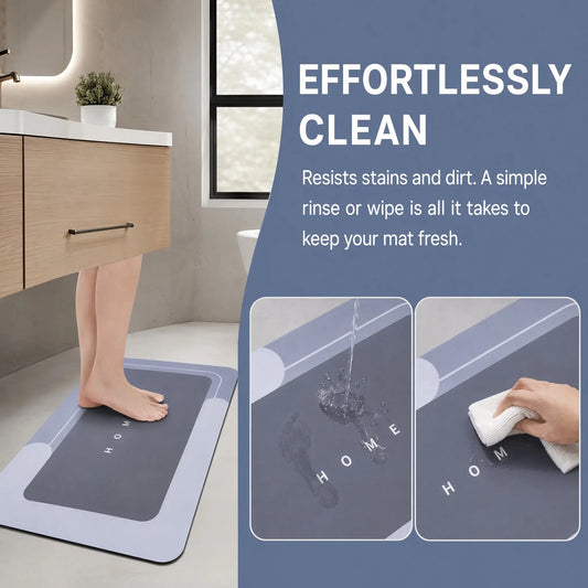 3-Piece Diatomite Bath Mat Set, Aesthetic Water-Absorbent Quick-Drying Non-Slip Rugs, Home Supplies for Bathroom Decor & Entryway, Bathroom Rugs, Rubber
