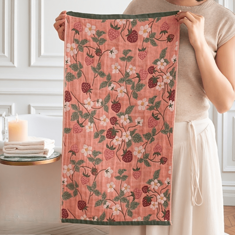 New Four-Layer Gauze Household Towel Set | Thickened, Soft, Absorbent, Quick-Drying Jacquard Hand Towel | Fresh, Pastoral Style Multi-Functional Hand Towel And Kitchen Towel