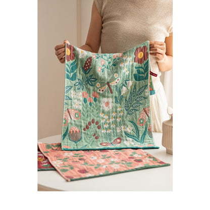 New Four-Layer Gauze Household Towel Set | Thickened, Soft, Absorbent, Quick-Drying Jacquard Hand Towel | Fresh, Pastoral Style Multi-Functional Hand Towel And Kitchen Towel