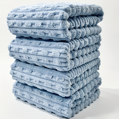 Bath Towels 4-Pack 70 X 140 Cm, 4pcs Bath Towels 70 X 140 Cm/27.5 X 55.1 Inches 4-Packs Ultra-Absorbent Waffle Weave Bath Towels, Soft, Quick-Dry, Durable, Unscented Coral Fleece Towels for Spa, Gym, And Home Use