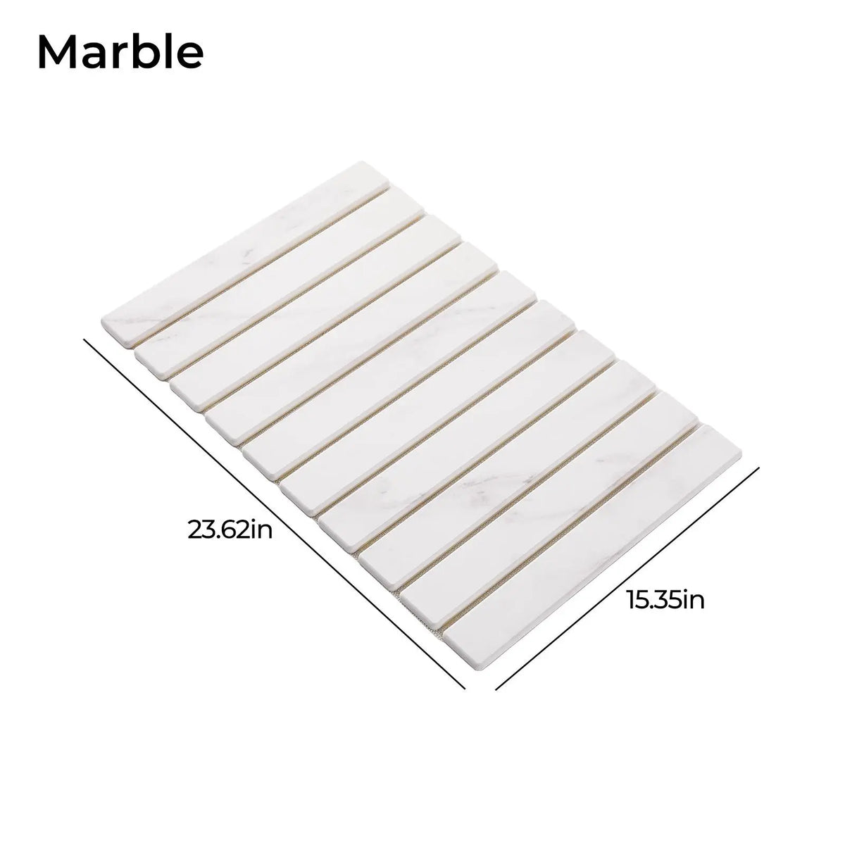 Large Diatomaceous Earth Stone Bath Mat - 24x16 in Shower Rugs for Bathroom, Water Absorbent Mat, Quick Dry, Heat Resistant, Durable, Eco-Friendly Bathroom Accessories, Box Pack