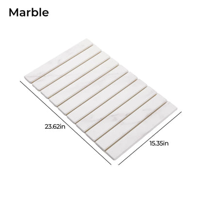 Large Diatomaceous Earth Stone Bath Mat - 24x16 in Shower Rugs for Bathroom, Water Absorbent Mat, Quick Dry, Heat Resistant, Durable, Eco-Friendly Bathroom Accessories, Box Pack