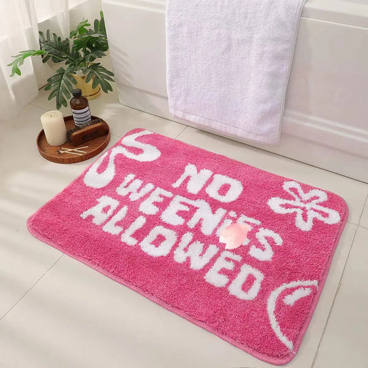 Classic Rectangle Pink Non-Slip Polyester Bath Mat - Absorbs Water, Quick-Dry, Machine-Washable Bath Rugs for Bathroom, Non-Customised Bathroom Accessory for Bathtub