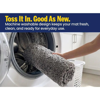 Muddy Mat® Fluffy Bathroom Rug, Soft Absorbent Microfiber Bath Mat, Non Slip, Quick Dry, Machine Washable for Bathroom Floor, Tub, Shower, Toilet and Sink