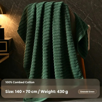 100% Combed Cotton Bath Towel, 430g Plush Touch Quick-Dry Large Towel (70x140cm) for Bathroom Daily Use, Shower Wrap