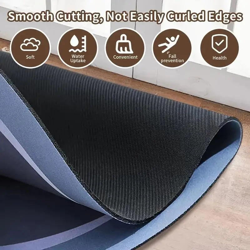 Premium Quick-Dry Bathroom Mat - Ultra-Absorbent, Non-Slip, Machine Washable, and Mildew-Resistant Rug for Shower, Kitchen, Laundry Room, and More with Geometric Design and Easy Cleaning bathroom accessories