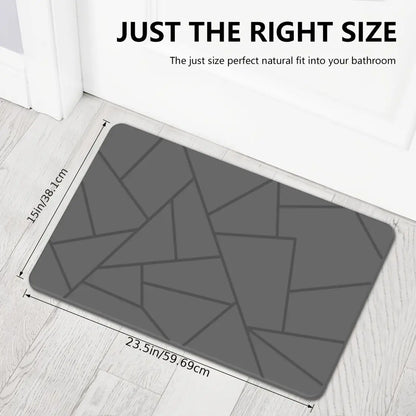 23.5"×15" Natural Diatomite Stone Bath Mat, Quick Drying Non-Slip Super Absorbent Minimalist Bathroom Shower Mat, Easy Clean Durable Floor Rug