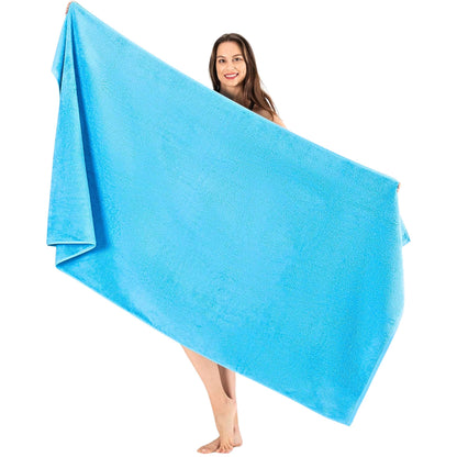 SALBAKOS 4-Piece 100% Turkish Cotton Bath Towels, 27x54 inch, White