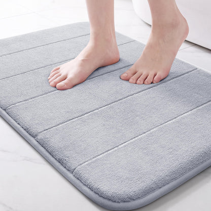 Yimobra Memory Foam Bath Mat, Super Soft & Absorbent Bathroom Rug, Grey