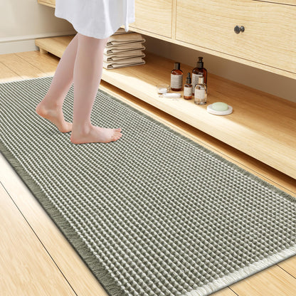 Smiry Waffle Bath Mat 30X20, Extra Soft Absorbent Bathroom Rugs, Brown