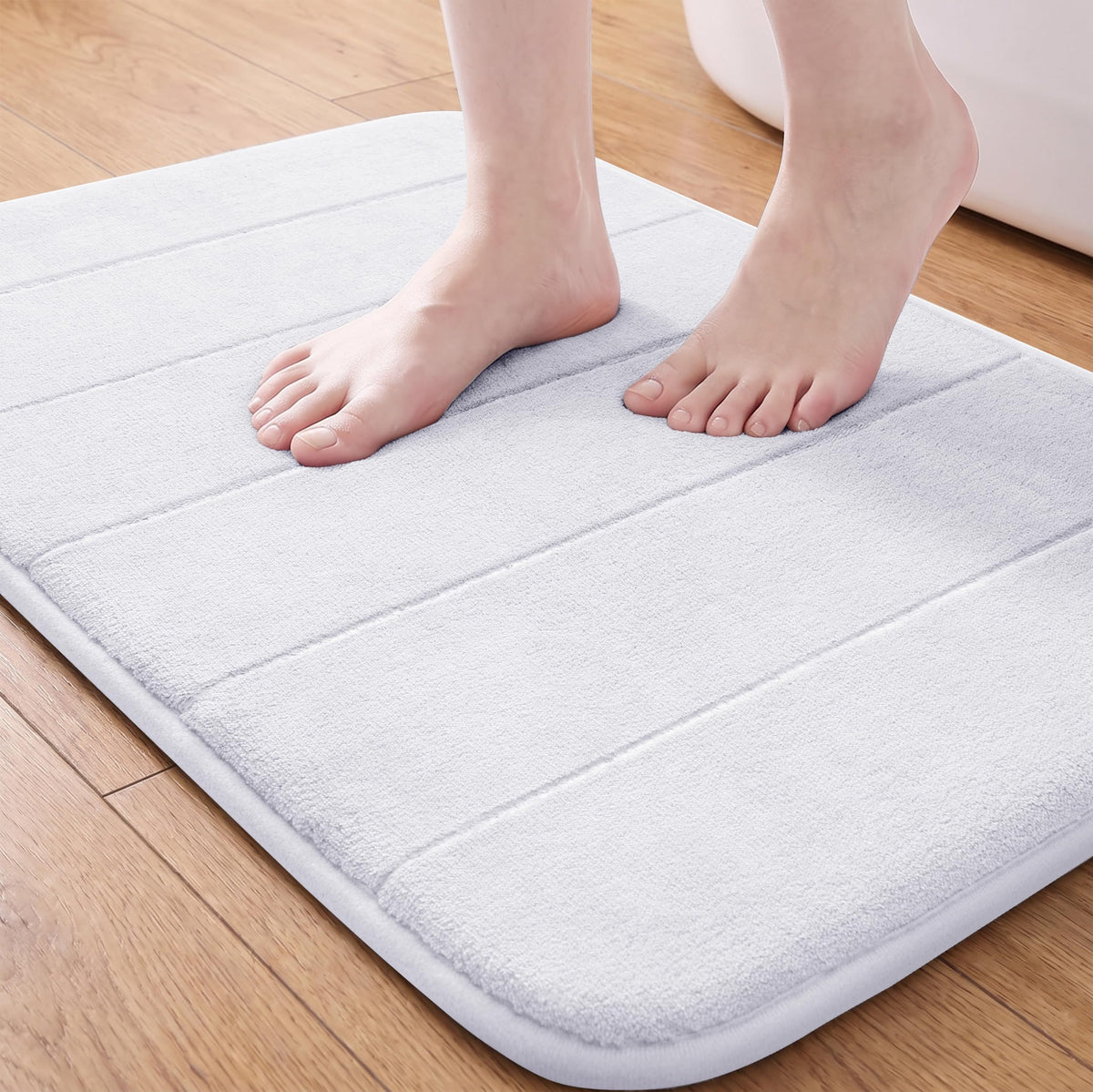 Yimobra Memory Foam Bath Mat, Super Soft & Absorbent Bathroom Rug, Grey