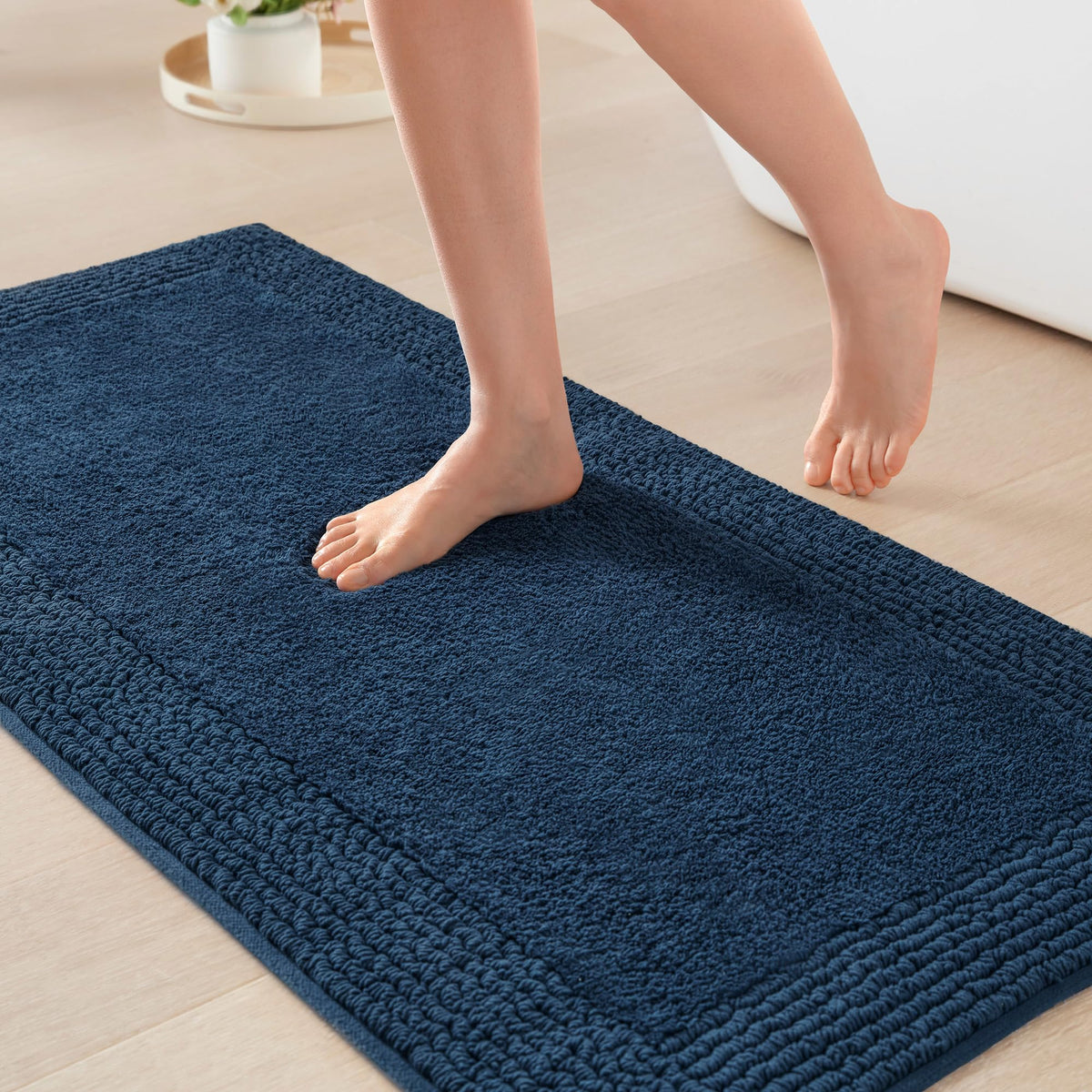 Madison Park Splendor Reversible 100% Cotton Bath Rug, 20 x 30, White