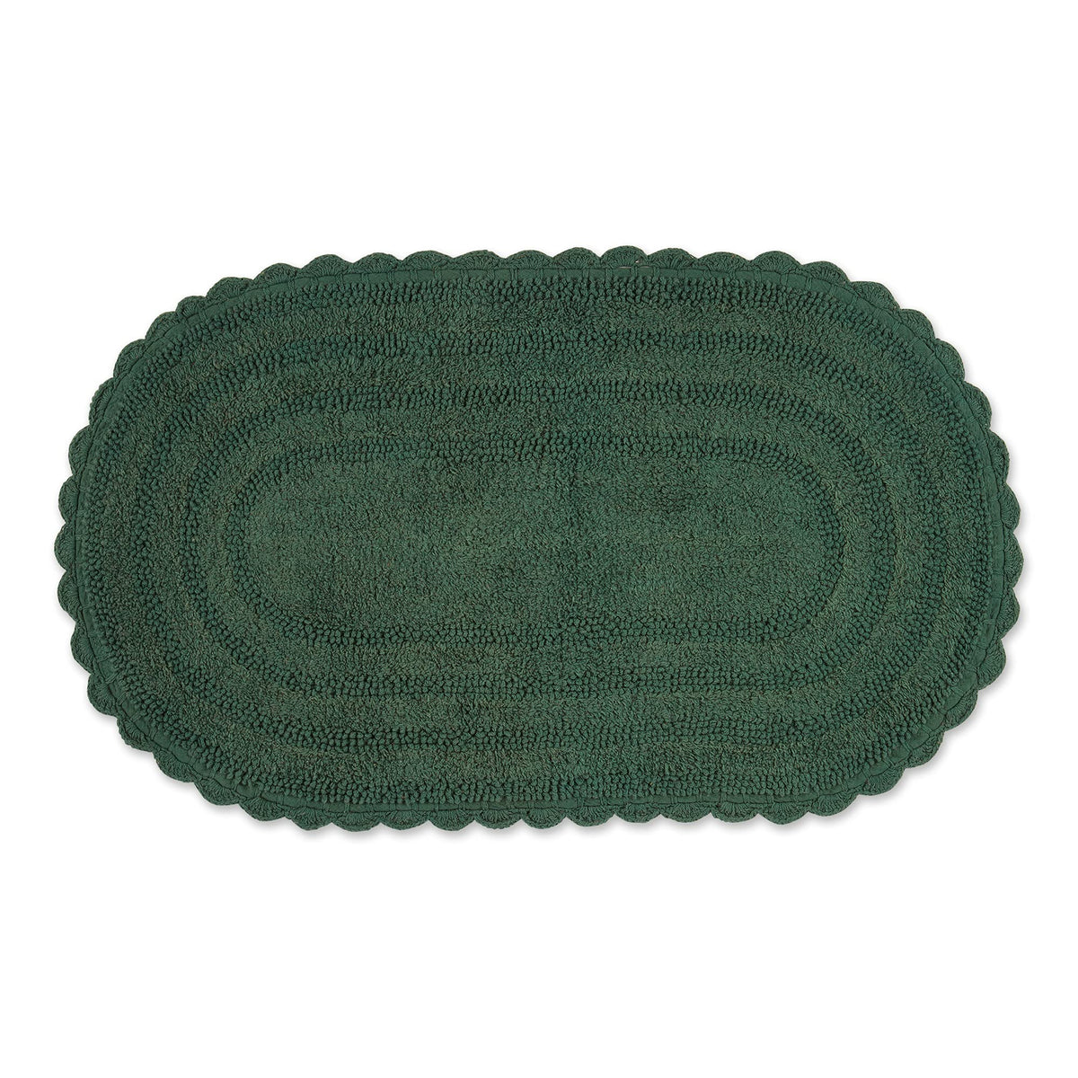 DII Crochet Collection Reversible Bath Mat, Small Oval, 17x24, White
