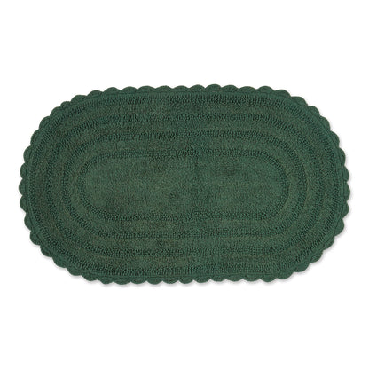 DII Crochet Collection Reversible Bath Mat, Small Oval, 17x24, White