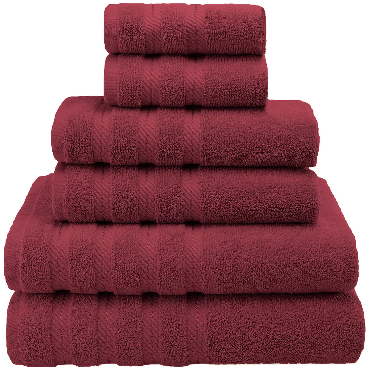 American Soft Linen 100% Carde Cotton 6 Piece Towel Set, 590 GSM Heavy Weight Soft Absorbent Turkish Towels for Bathroom, Dark Brown