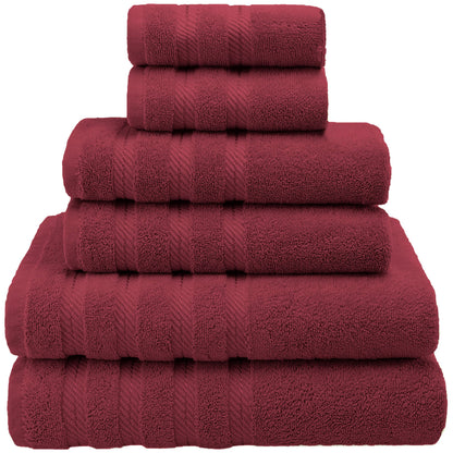 American Soft Linen 100% Carde Cotton 6 Piece Towel Set, 590 GSM Heavy Weight Soft Absorbent Turkish Towels for Bathroom, Dark Brown