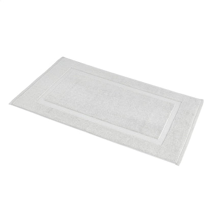 Amazon Basics Banded Bathroom Bath Rug Mat, 100% Cotton, 31 x 20 inches, Soft Silver