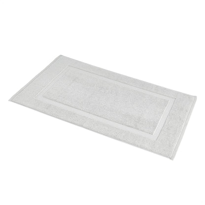 Amazon Basics Banded Bathroom Bath Rug Mat, 100% Cotton, 31 x 20 inches, Soft Silver