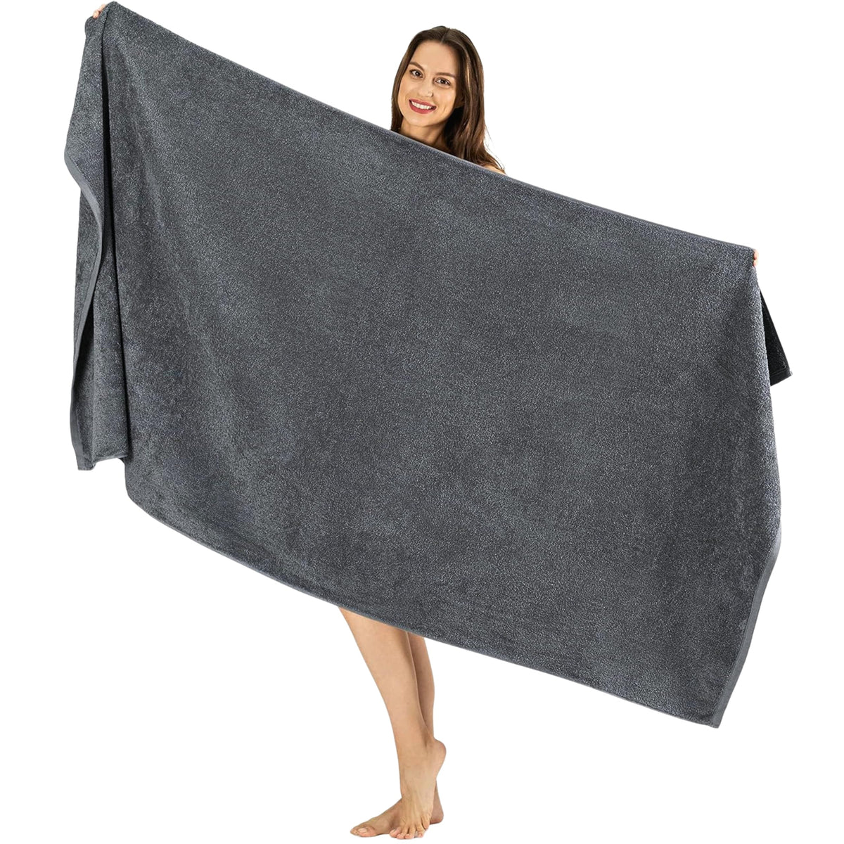 SALBAKOS 4-Piece 100% Turkish Cotton Bath Towels, 27x54 inch, White