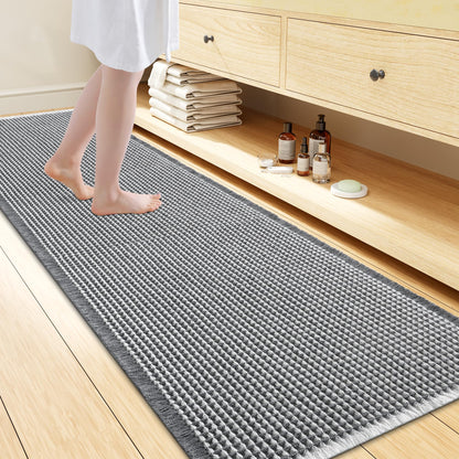 Smiry Waffle Bath Mat 30X20, Extra Soft Absorbent Bathroom Rugs, Brown