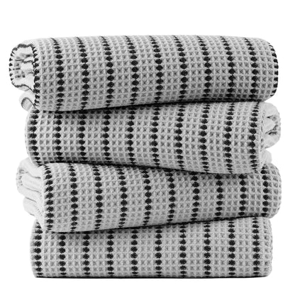 POLYTE 430 GSM Poly Blend Microfiber Quick Dry Waffle Bath Towel, 30x60 in