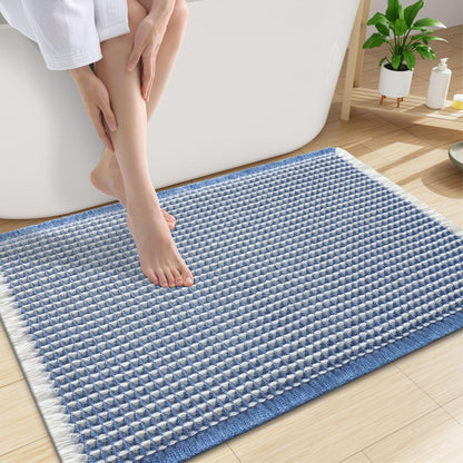 Smiry Waffle Bath Mat 30X20, Extra Soft Absorbent Bathroom Rugs, Brown