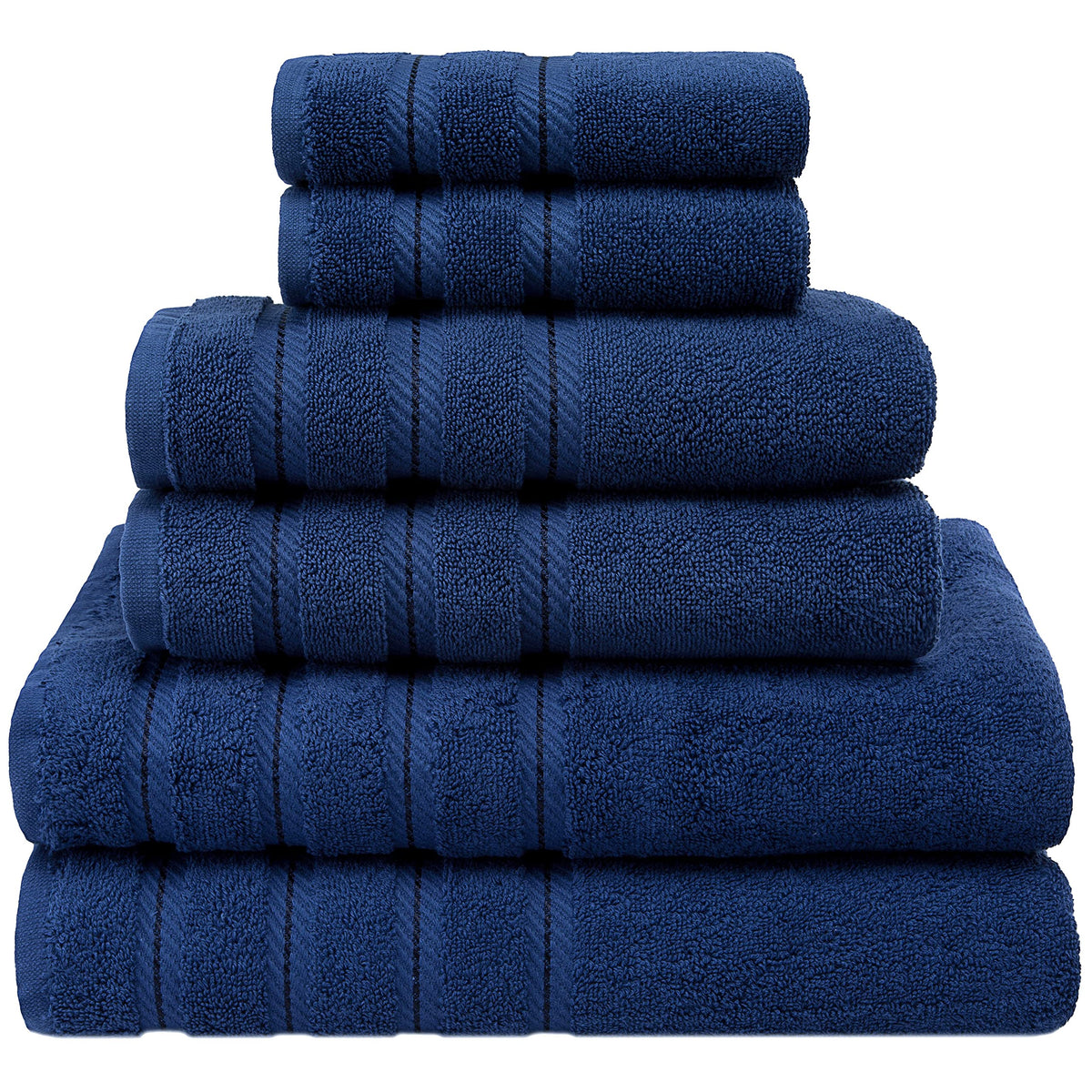 American Soft Linen 100% Carde Cotton 6 Piece Towel Set, 590 GSM Heavy Weight Soft Absorbent Turkish Towels for Bathroom, Dark Brown