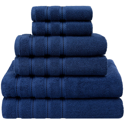 American Soft Linen 100% Carde Cotton 6 Piece Towel Set, 590 GSM Heavy Weight Soft Absorbent Turkish Towels for Bathroom, Dark Brown