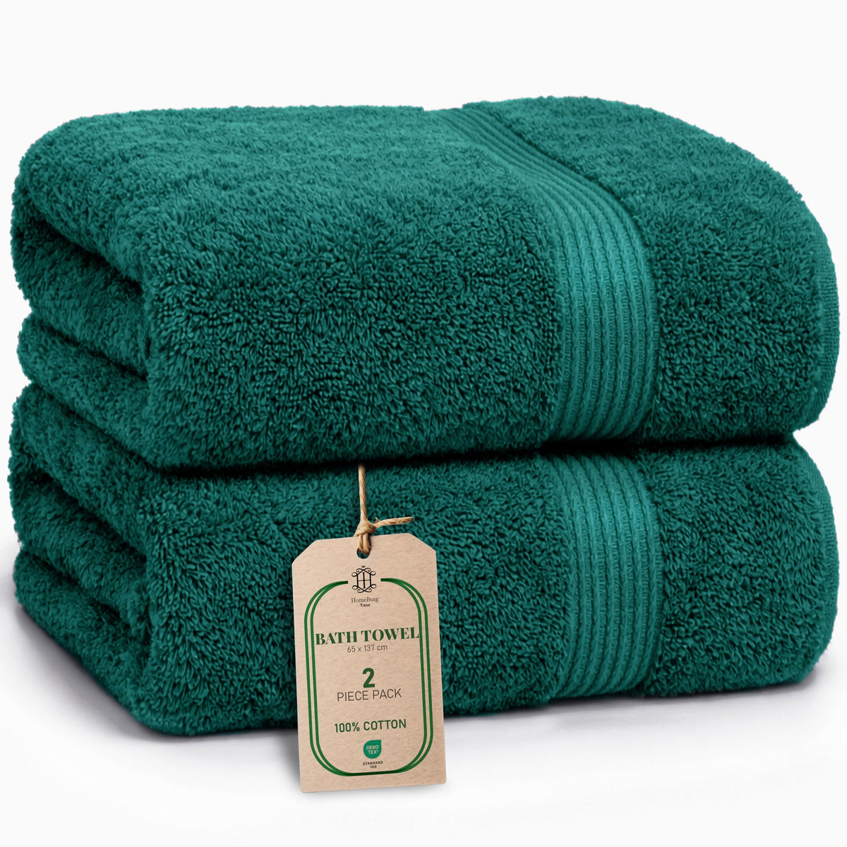 Luxe 2-Piece Bath Towel Set – Large Soft Cotton Towels, Absorbent, Durable & Skin-Friendly, Machine Washable, 27 x 54 in (Sand)