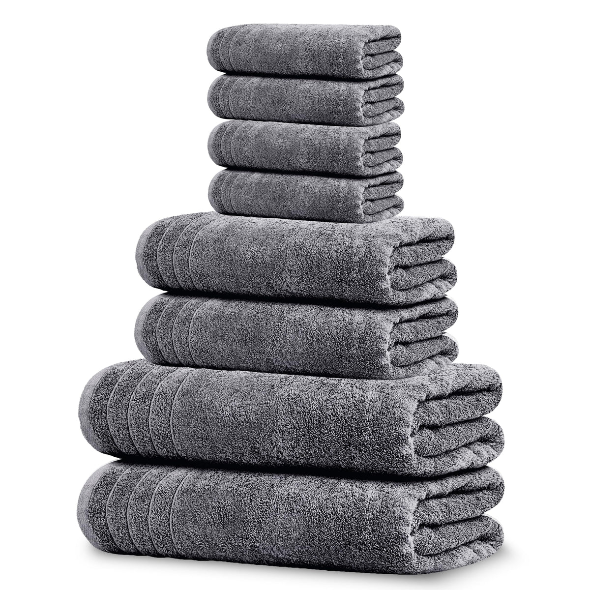 Tens Towels 8 Piece Towel Set, 2 XL Bath, 2 Hand, 4 Washcloth, Sky Blue