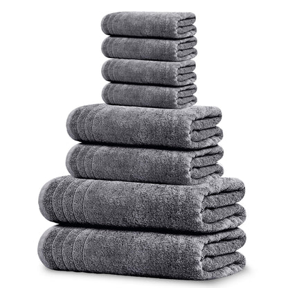 Tens Towels 8 Piece Towel Set, 2 XL Bath, 2 Hand, 4 Washcloth, Sky Blue