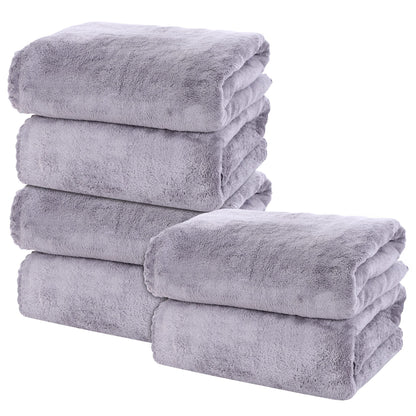 MOONQUEEN 2 Pack Premium Bath Towel Set - Quick Drying - Microfiber Coral Velvet Highly Absorbent Towels - Multipurpose Use as Bath Fitness, Bathroom, Shower, Sports, Yoga Towel (Grey)