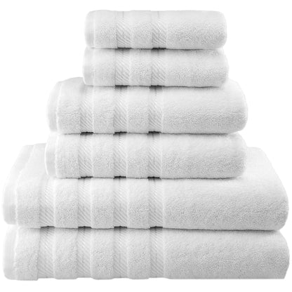 American Soft Linen 100% Carde Cotton 6 Piece Towel Set, 590 GSM Heavy Weight Soft Absorbent Turkish Towels for Bathroom, Dark Brown
