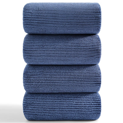 4 Piece Bath Towel Set 35"x70"Oversized Bath Towel for Bathroom Ultra Soft Fluffy Extra Large Bath Sheet Luxury Premium Bathroom Towel Highly Absorbent Quick Dry Shower Towel for Hotel Spa,Black White