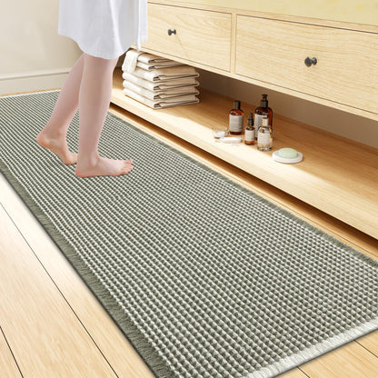 Smiry Waffle Bath Mat 30X20, Extra Soft Absorbent Bathroom Rugs, Brown