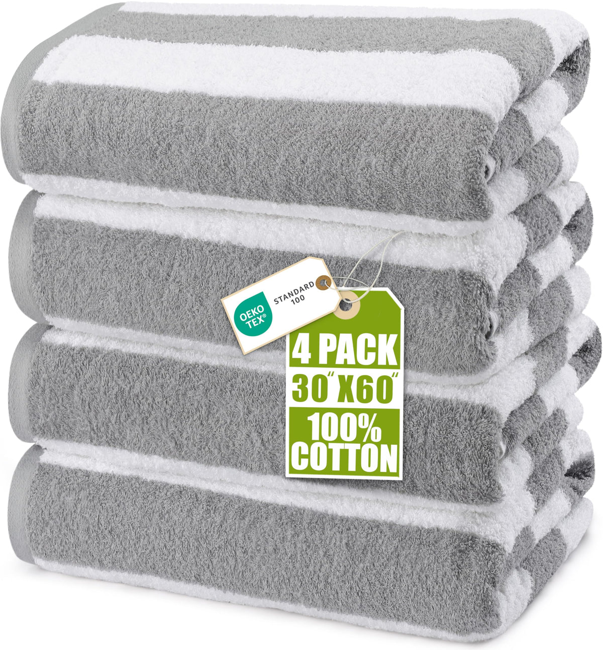 Utopia Towels Beach Towels, 4 Pack, 30x60 in, Bath Towels Cotton, Variety
