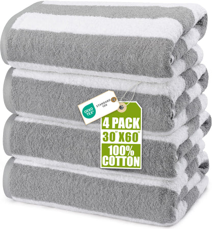 Utopia Towels Beach Towels, 4 Pack, 30x60 in, Bath Towels Cotton, Variety