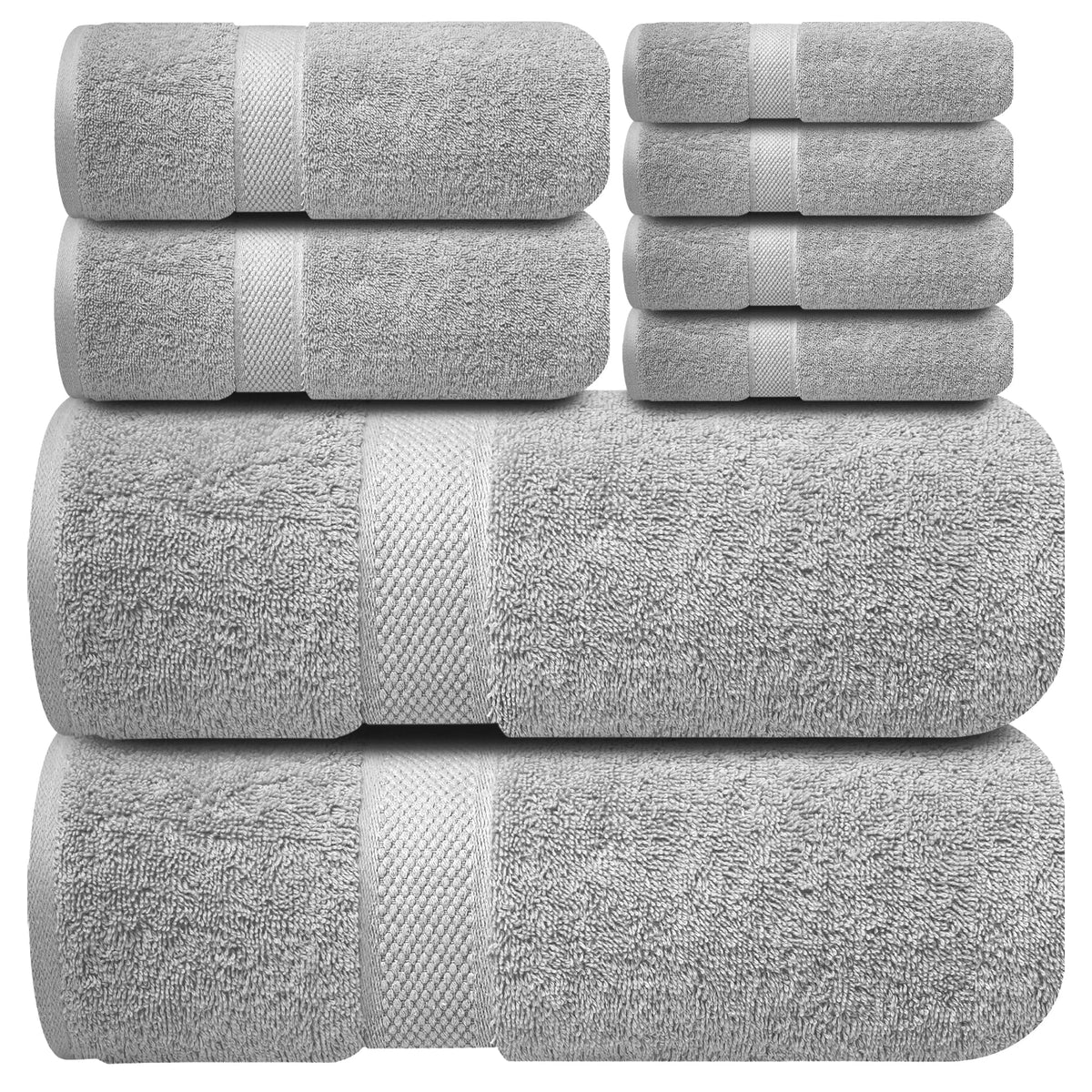 Infinitee Xclusives 100% Ring-Spun Cotton Bath Towels for Bathroom - Pack 4