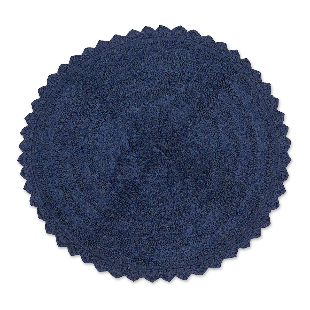 DII Crochet Collection Reversible Bath Mat, Small Oval, 17x24, White