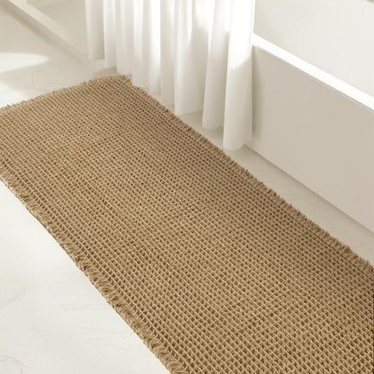 SUBRTEX Bathroom Rugs Chenille Bath Rug Soft Short Plush Bath Mat Soft Shower Mat Water Absorbent Shower Mat Quick Dry Machine Washable(White,18" x 24")