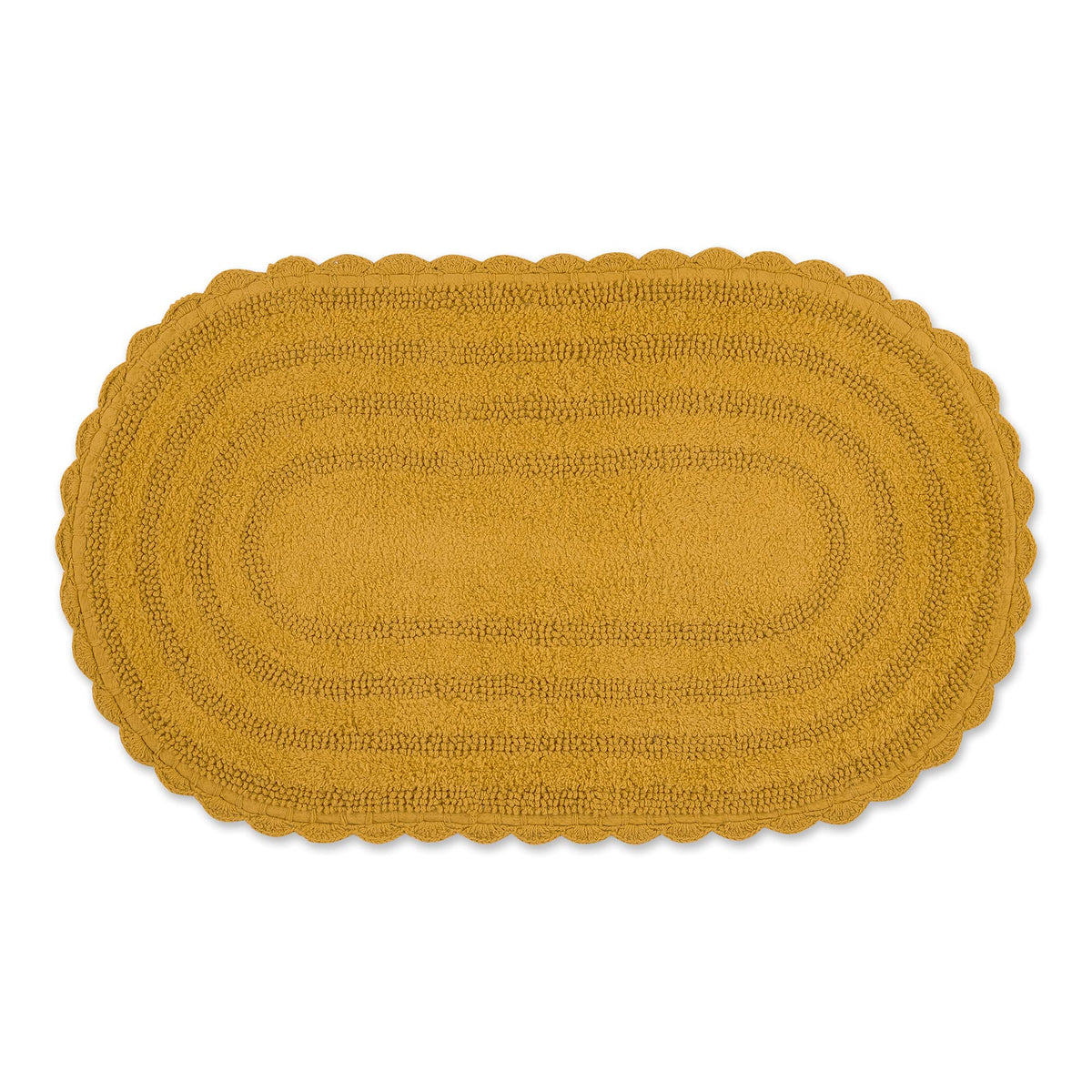 DII Crochet Collection Reversible Bath Mat, Small Oval, 17x24, White