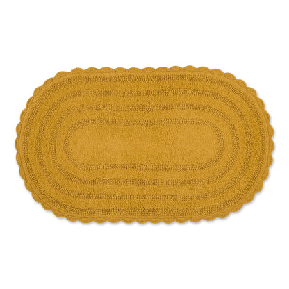 DII Crochet Collection Reversible Bath Mat, Small Oval, 17x24, White