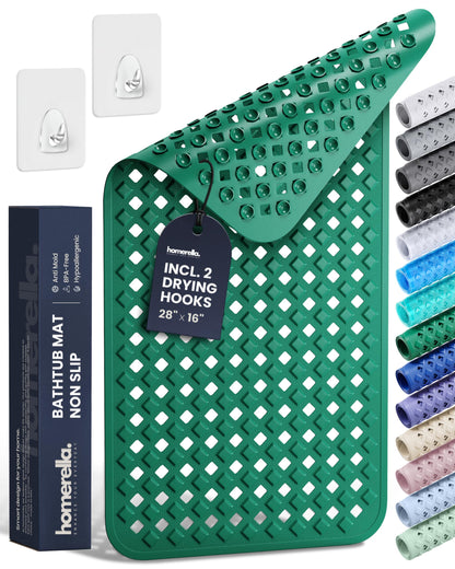 homerella Bathtub Mat Non Slip 35x16 Shower Mat Non Slip Anti Mold BPA Free