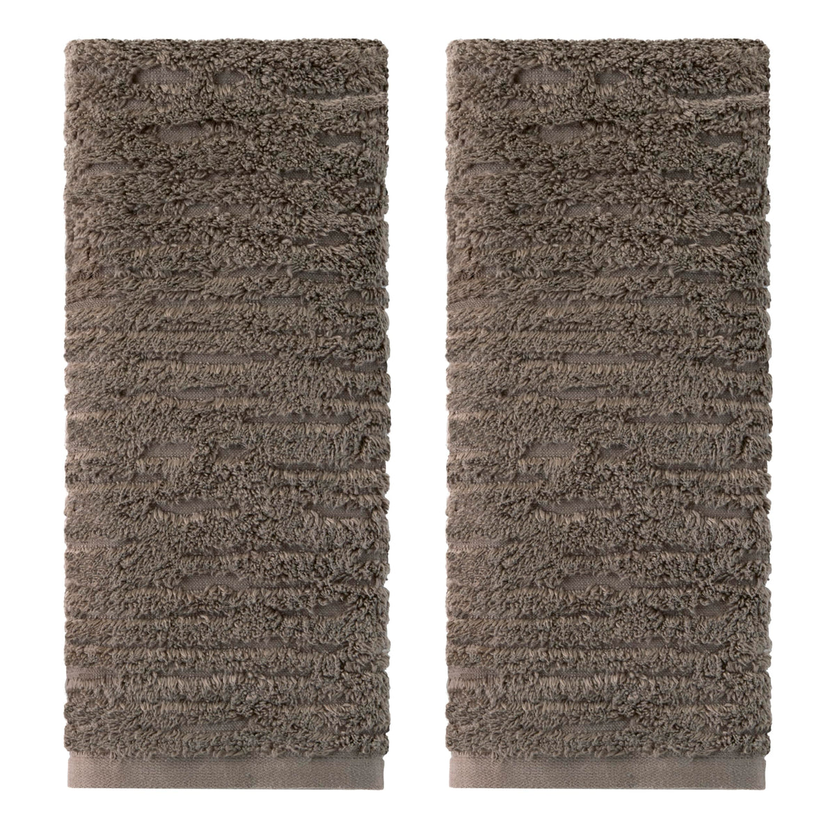 SKL Home CloudSoft Hand Towel Set, 2-Piece, 100% Cotton Luxury, Oatmeal