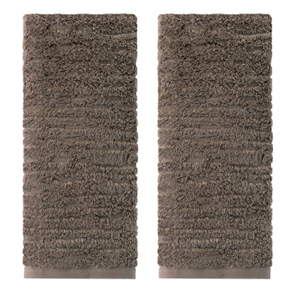 SKL Home CloudSoft Hand Towel Set, 2-Piece, 100% Cotton Luxury, Oatmeal