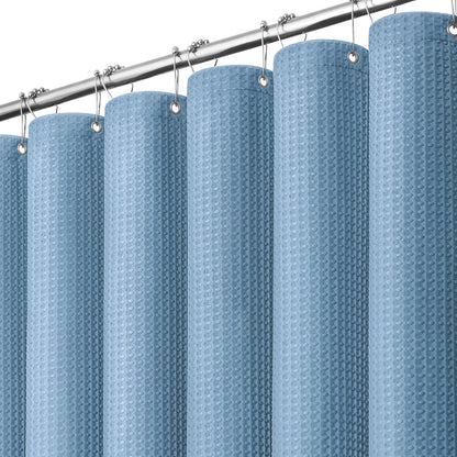 Dynamene Waffle Shower Curtain 256 GSM Heavy Duty Fabric 72"x72" Sage Green