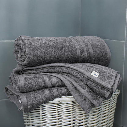 Tens Towels 4 Piece Bath Towels 27x54 Inches, Dark Grey